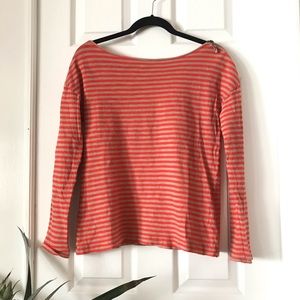 Ann Loft Women's Striped Poppy Red And Tan  L